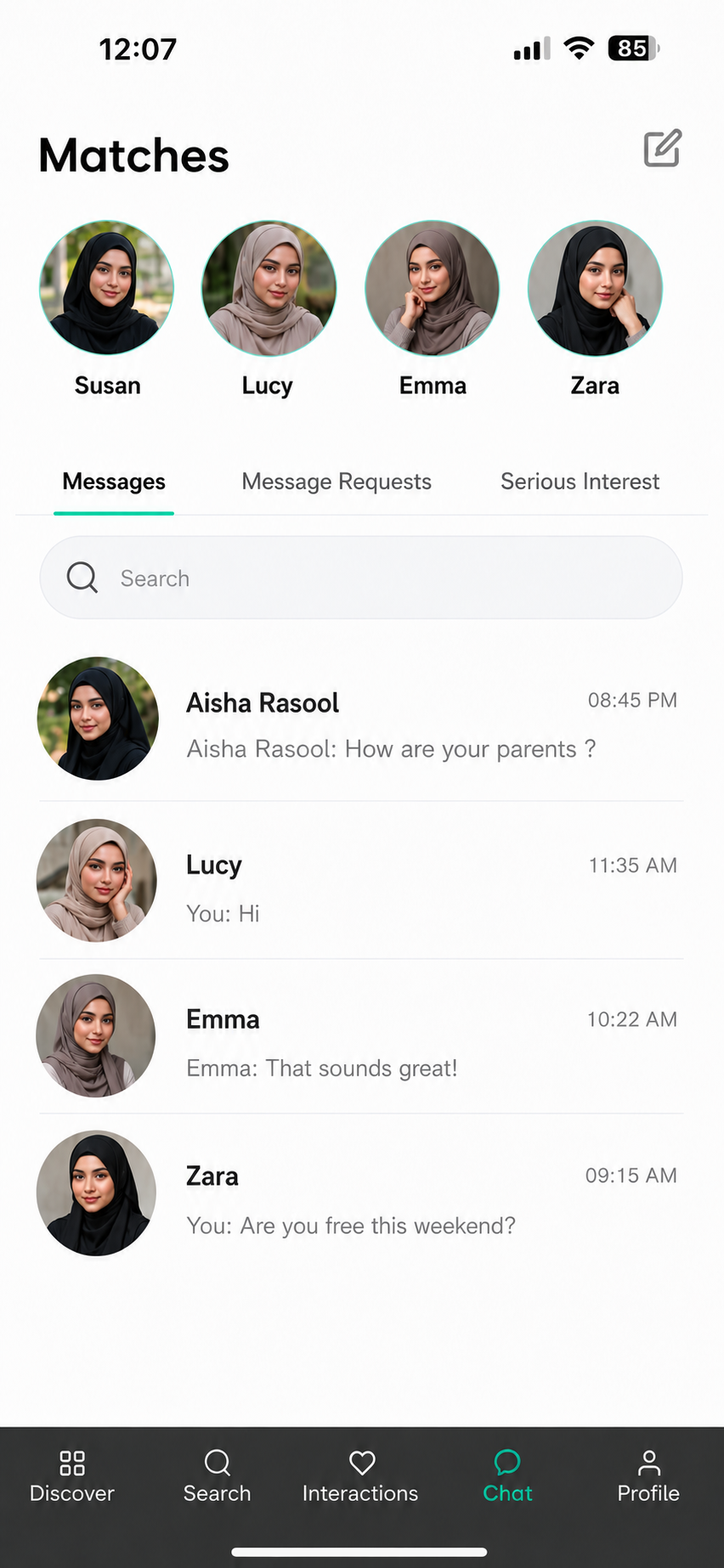 Sunnis4Marriage chat screen